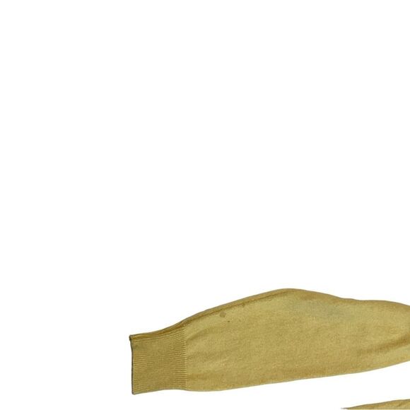 Banana Republic Sweater Mens Size Large Yellow Luxury Silk Cashmere Blend V-Neck - Picture 13 of 15